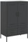 vidaXL Highboard, Sideboard mit Stauraum, Kommode Anrichte Verstellbare Schraubfüße, Beistellschrank Schrank, Industrie-Stil, Schwarz Kaltgewalzter Stahl