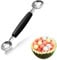 AFCJLTO 1 pièceCuillère à boules double face en acier inoxydable pour melon et fruits, Cuillère à Crème Cuillère, idéale pour crème glacée et pastèque - noir