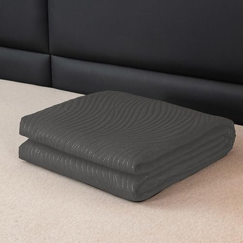 FEBE Tagesdecke Bettüberwurf 220x200 cm Grau Überwurfdecke Sofadecke Sofaüberwurf Flauschig Mikrofaser Zimmer Deko Throw Blanket