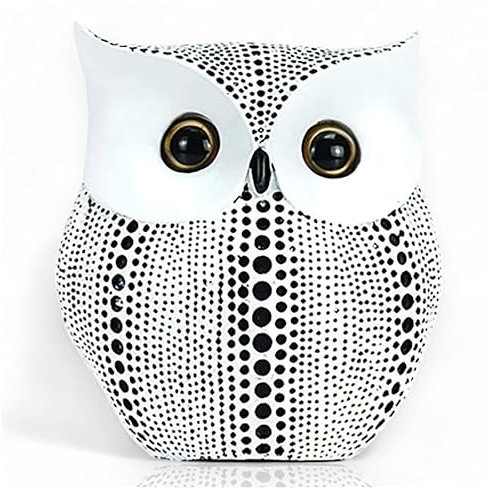 EstiloHome Dekorative Kleine Figur Eule (Weiß)