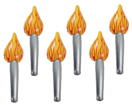 KOCKSHION 6stücke Aufblasbare Fackel Für Kinderaufführung Simulations-spielzeug Aus Hochwertigem Material Fackelornament Für Geburtstage Und Bühnenauftritte Leicht Und Tragbar