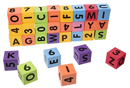 KOMBIUDA 30stücke Teiliges Badespielzeug Eva Schaum Buchstaben Zahlen Farbenfrohe Badeblöcke Für Junge Mädchen Frühkindliche Bildung Lernspielzeug Badewanne Geschenk