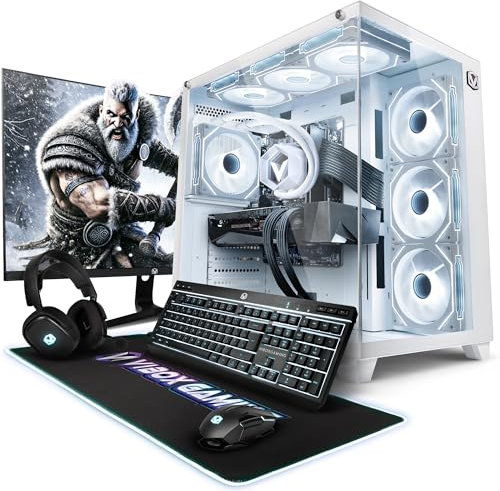 Vibox IX-545 PC Gaming Completo • Monitor 27 • AMD Ryzen 7 9800X3D 5,0GHz • Nvidia RTX 5070 12GB • 32GB 5600MHz DDR5 RAM • 1TB NVMe SSD • Windows 11 • WiFi • Blanco