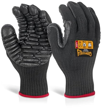 Glovezilla Beeswift Anti Vibration Gloves Black Size M