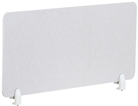 Beliani Schreibtisch Trennwand Akustik Polster cremeweiß 120 x 50 cm Schallschutz Split