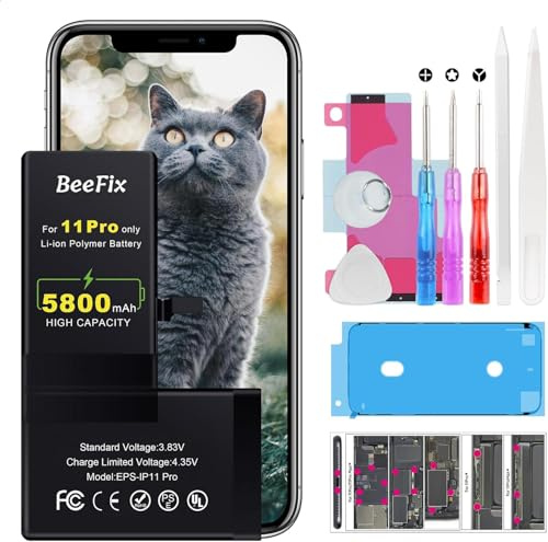Akku für iPhone 11 PRO, 5800mAh hohe Kapazität mit Reparaturwerkzeugen