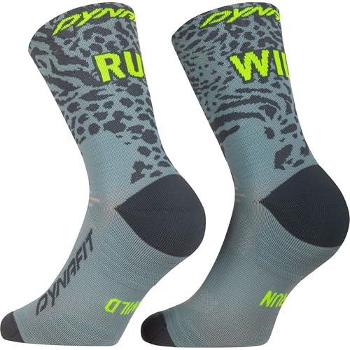 DYNAFIT Unisex Run Wild Crew Socken, smoke blue-0720, 43|44|45|46