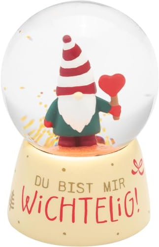 Sheepworld Traumkugel Motiv Wichtelig | Schneekugel, Glas, Höhe 6,5 cm, Polyresin, Motivdruck | Geschenk zu Weihnachten, Silvester, Adventskalender | 51220