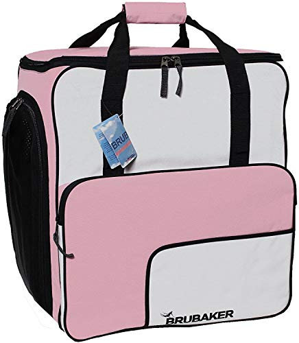 BRUBAKER Super Function Skischuhtasche mit Rucksackfunktion Rosa/Weiß