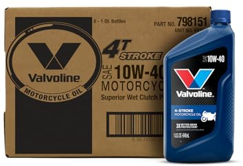 Valvoline 4-Stroke Motorcycle SAE 10W-40 Motor Oil 1 QT, Case of 6