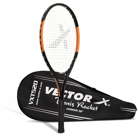 Vector X Recreational Tennis Racket | Color: Orange | Size: One Size | for Men & Boys | Material: Aluminium | Super Lightweight | Beginner to Intermediate Level