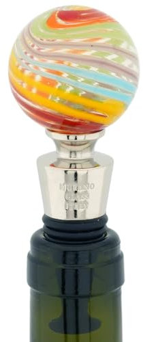 Murano Glas Flaschenverschluss - Blau und Grau