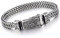 COOLSTEELANDBEYOND Biker Acier Inoxydable Bracelet Homme Lien Franco Chaîne Gourmette - avec Vintage Fleur de Lis Fermoir à Ressort