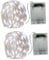 BXROIU 2 x 50 LEDs Stringa Luci a Batteria,Filo d'Argento 5 metri,2 Modalità di Catena Luminosa per Feste, Matrimoni, Giardino e Decorazione Natalizia. (5 Mètres, Bianco Freddo)
