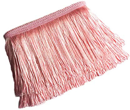 Yalulu 10 Meter Länge 10cm Breite Quaste Seide Fransen Geschnitten Fransenborte Kostüm Quaste Trimmen Apparel Fransenband Nähzubehör (Rosa)