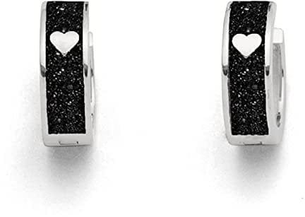 Dur Schmuck Damen Creole LIEBE Lavasand, Silber 925/- rhodiniert (O5036)