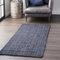 nuLOOM Rigo Jute-Teppich, handgewebt, Marineblau, solides Bauernhaus-Design, Naturfaser, für Schlafzimmer, Wohnzimmer, Esszimmer, Flur, Büro, Küche, Eingangsbereich, 5 x 25 cm