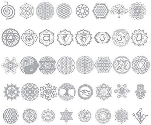 FineInno Metatron Aufkleber Resin Stickers Filler Harz Aufkleber für Silikonformen Resin Füllmaterial Epoxidharz Füller DIY Handwerk Schmuck (Silberharzaufkleber A)