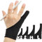 AKX Künstlerhandschuh Größe S – 2 Pack Palm Rejection Zeichenhandschuhe für Grafiktablet, iPad – Smudge-Guard, 1 Finger, elastisches Lycra, fingerloser Handschuh, schwarz,AK-010