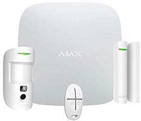 AJAXHub2Kit Cam - Allarme senza fili GPRS+RJ45 + rilevatore di movimento con foto + rilevatore di apertura + telecomando