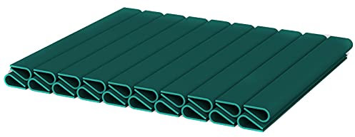 WDB - Befestigungsclips Klemmschienen für Sichtschutzstreifen - Sichtschutz/Windschutz für Garten und Zaun – Doppelstabmattenzaun - für Basic Line - 20 Stück - Grün - RAL 6005