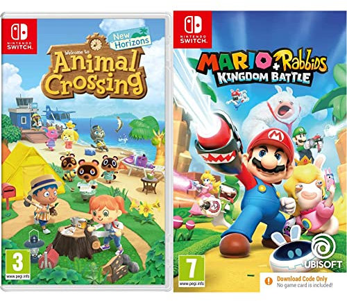 Nintendo Animal Crossing: New Horizons Switch + Mario + Rabbids Kingdom Battle (Code in Box) Switch