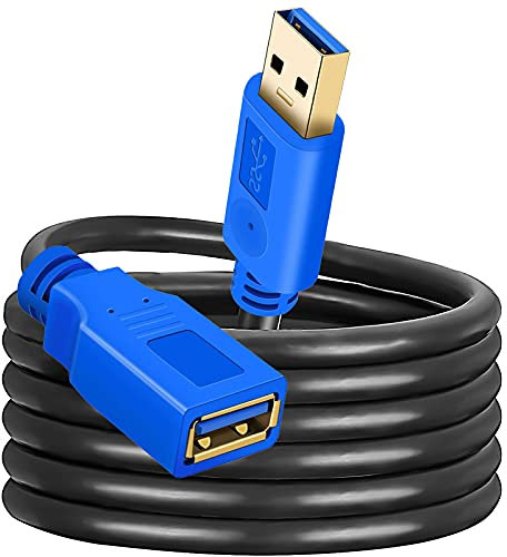 Hanprmeee Cavo Prolunga USB 3.0 Maschio A Femmina A 5Gbps Cavo Estensione USB 3.0 Placcato Oro per Chiavetta USB, Hub USB, Disco Rigido Esterno, Tastiera, Mouse, Gamepad, Videocamera, ecc. 6M