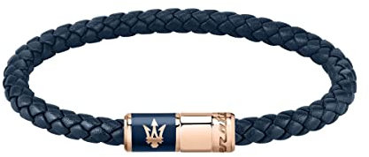 Maserati Jewels Herren Armband aus Stahl, recyceltes Leder, Emaille, IPRG - JM222AVE09