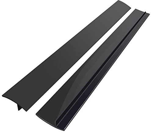 Silicone Stove Counter Gap Cover (2 Pack),Easy Clean Heat Resistant Wide & Long Kitchen Stove Gap Filler,Seals Spills Between Counters, Oven, Stovetops, Washing Machines, Washer, Dryer(30 in, Black)