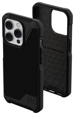 URBAN ARMOR GEAR UAG Designed for iPhone 14 Pro Case Kevlar Black 6.1 Metropolis LT Built-in Magnet Compatible with MagSafe Charging Featherlight Heavy Duty Shockproof Slim Rugged Protective Cover