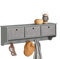 SoBuy Wandgarderobe Flurgarderobe Kleiderhaken Wandregal mit 3 Körben und 5 Haken, Garderobenleiste, Hängeregal für Flur, Schlafzimmer, Badezimmer, Hellgrau BHT ca. 100x31x20cm, FRG282-HG
