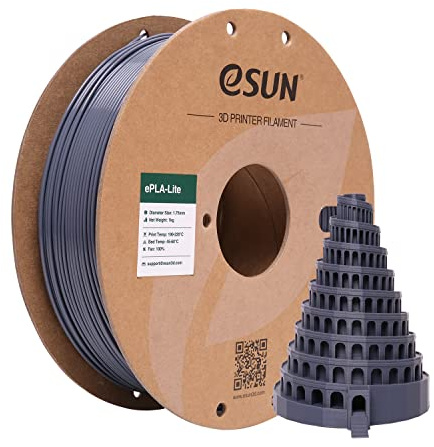 eSUN PLA Filament 1.75mm, 3D Printer Filament PLA Dimensional Accuracy +/- 0.03mm, 1KG Spool (2.2 LBS) 3D Printing Materials for Most FDM 3D Printers,Grey