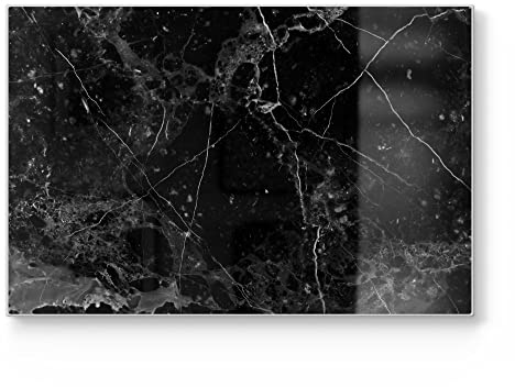 DEQORI Schneidebrett aus Glas | groß 30x20 cm | Motiv Marmorplatte nah | Design Schneideplatte für Küche | Frühstücksbrett antibakteriell & rutschfest | Glasplatte & Servierplatte