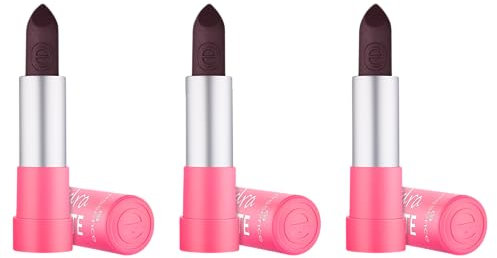 essence hydra MATTE lipstick, Nr. 412, Violett, feuchtigkeitsspendend, langanhaltend, pflegend, matt, vegan, ohne Konservierungsstoffe, ohne Parabene, ohne Mikroplastikpartikel, 3er Pack (3x3.5g)