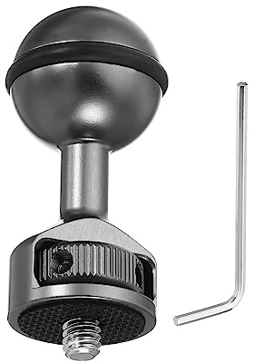 PATIKIL 1 Ball Adapter with 1/4-20 Screw, 360 Rotatable Camera Arm Tray Adapter for Underwater Diving Photography System, Silver