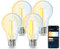 Aigostar Bombilla Vintage Inteligente E27 LED Bombilla Alexa 6W 850LM Bombilla Edison WIFI A60 Bombilla Filamento Regulable 2700K-6500K, compatible con Alexa/Google Home. Transparente 4 Unidades