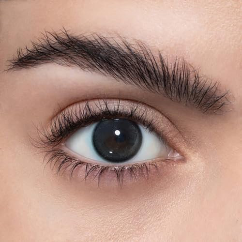 Kontaktlinsen - Paar Schwarz Monatslinsen haben Stärke – Natürliche Schwarz Kontaktlinsen farbig 2 Stück Farblinsen + Linsenbehälter (-4.25 Dioptrien,Paar Schwarz)