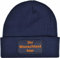 INDIGOS UG - Mütze Herren Winter Navy Bedruckt mit Wunschtext oder Name - Strickmütze mit Patch - für Winter, Ski, Party, Apres-Ski - personalisiert selbst gestalten