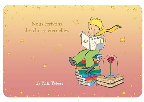 KIUB Postkarte Der Kleine Prinz auf einem Bücherstapel (15x10cm)