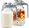 Torribaly 2 Pcs Glass Mason Jar Pitcher, 32oz Cold Brew Tea Bottle Glass Jug, Thick Glass Water Jug Breastmilk Pitcher, Mason Jar with Lid, Milk Pitcher for Iced Brew Coffee, Lemonade, Ice Tea