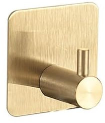 Constprog Stainless Steel Self Adhesive Wall Hook Stick Hanger Bathroom Kitchen Doors (Gold)