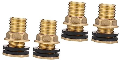 iplusmile 4 Stück Wassertank Schottwassertankanschluss Aquarienteiler Wassertankschlauchadapter Wasserschlauch Adapter Gewindeanschluss Für Aquarien 3/8 Schottverschraubung Messing
