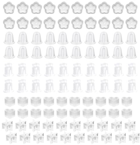 JCUGSBS 100 Pezzi Ferma Orecchini in Silicone,Fermagli Sicurezza,Chiusure per Orecchini,Orecchini Ferma Orecchino Unisex,per la Sostituzione Fai-da-Te,Trasparente