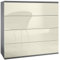 Vladon Kommode Pavos V3 hängend, Sideboard mit 4 Schubladen Anthrazit matt/Creme Hochglanz (76 x 76 x 35 cm)