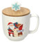 Tognana Cherry Claus, 6 mug con coperchio cc 390, new bone china, bianco