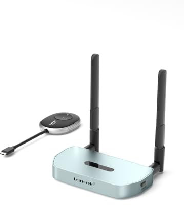USB C auf HDMI Wireless Transmitter and Receiver Supports 8 TXS to 1 RX for Business and Home,Lemorele 5G/2.4G 50M HDMI Wireless Extender zum Streamen von Video von Laptop/MaBook/Chrombook auf HDTV