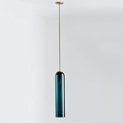 Suspension en verre bleu moderne et simple, ligne réglable, luminaire suspendu pour chambre à coucher, salon, canapé, bar E27