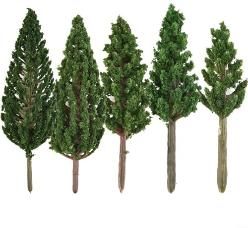HEIBTENY 100 Stück Modellbäume Miniatur 38 Mm Modellkiefern N-Spur Eisenbahn Landschaftslayout Zug Bäume Eisenbahn Landschaft Diorama Baum Architektur Bäume