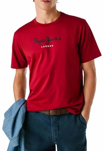 Pepe Jeans Eggo N Camiseta para Hombre, Color Rojo (Merlot Red), XXL, Rojo (Merlot Red), XXL