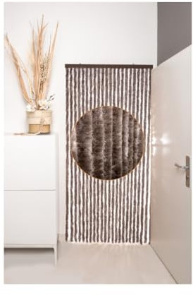DEFACTO Flauschvorhang Türvorhang (100x220 cm) Chenille Fliegenschutz Insektenschutz Camping 100% Made In Italy - Vielseitig, Leicht Zu Reinigen, Effektiver Sicht- Und Hitzeblocker - Taub